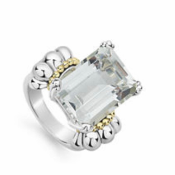 LAGOS Jewelry - Lagos Glacier 18x13mm Gemstone Two-Tone Ring
